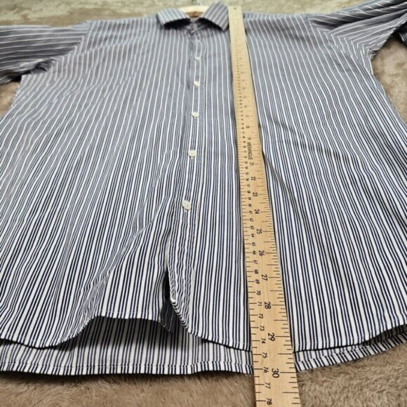 Ted Baker Archive Dress Shirt Blue White Striped Long Sleeve Men's Size 16.5 - Picture 5 of 10